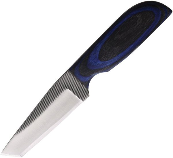 Anza Fixed Blade Tanto 3.5in - Blue Black Wood