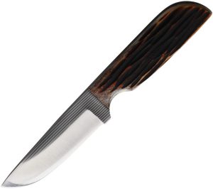 Anza Fixed Blade 3.75in - Amber Jigged Bone