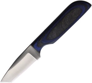 Anza WKR1 Fixed Blade Knife 2.63" Tanto Black Blue Wood USA