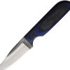 Anza Fixed Blade Blue Black Wood Handle - Clip Point