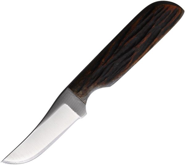 Anza Fixed Blade Amber Jigged Bone - Clip Point