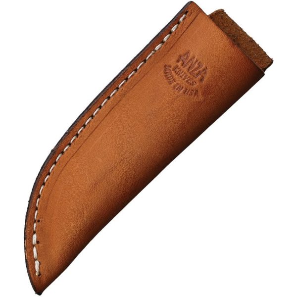 Anza Fixed Blade Amber Jigged Bone - Clip Point