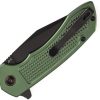Tenable Entity Button Lock Green Folding Knife 14C28N Blade