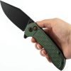 Tenable Entity Button Lock Green Folding Knife 14C28N Blade