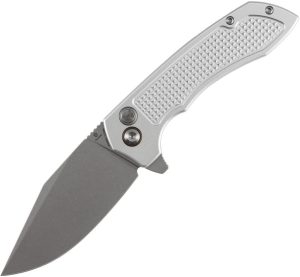 Tenable Entity Button Lock Silver 14C28N Folding Knife