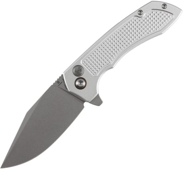 Tenable Entity Button Lock Silver 14C28N Folding Knife