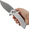 Tenable Entity Button Lock Silver 14C28N Folding Knife