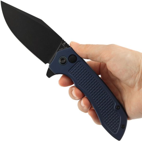 Tenable Entity Button Lock Blue 14C28N Folding Knife