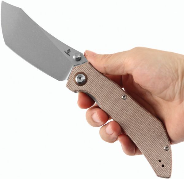 Tenable Tipper Linerlock Folding Knife Nitro V Micarta Brown