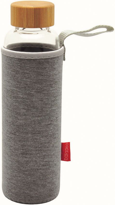 BALPLR755.jpg Baladeo 500ml Glass Bottle with Protective Sleeve - Mottled Gray