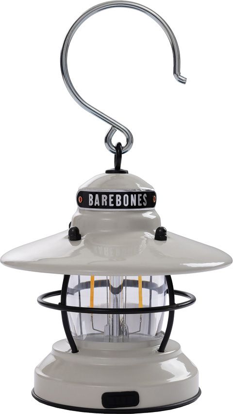 BARE170.jpg Barebones Living Edison Mini Lantern White Steel