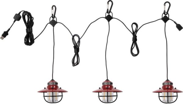 Barebones Living Edison String Lights Red 3pk