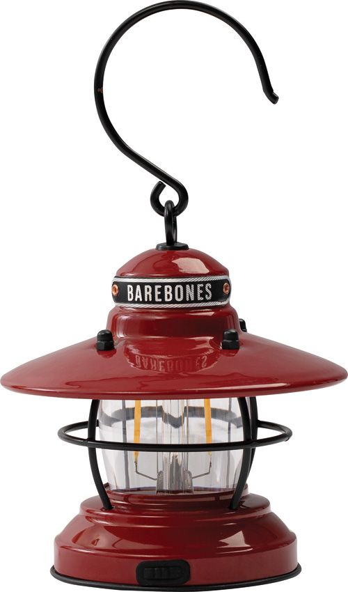 BARE274.jpg Barebones Living Edison Mini Lantern Red