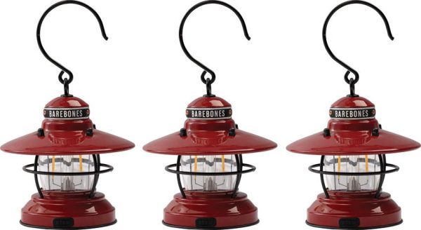 BARE277.jpg Barebones Edison Mini Lantern Red 3pk - Rechargeable LED