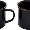 Barebones Living Enamel Cups Set Charcoal - 14oz Vintage