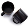 Barebones Living Enamel Cups Set Charcoal - 14oz Vintage