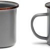 Barebones Living Enamel Cups - Stone Gray 14oz Set of Two