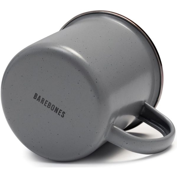 Barebones Living Enamel Cups - Stone Gray 14oz Set of Two