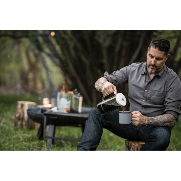 Barebones Living Enamel Cups - Stone Gray 14oz Set of Two