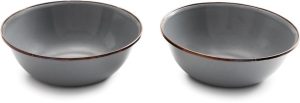BARE357.jpg Barebones Living Enamel Bowl Set - Stone Gray 6in