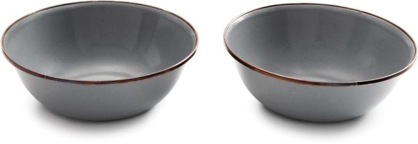 BARE357.jpg Barebones Living Enamel Bowl Set - Stone Gray 6in