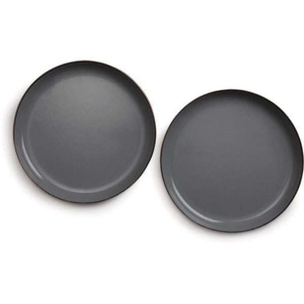 Barebones Living Enamel Plate Set - Stone Gray 11in