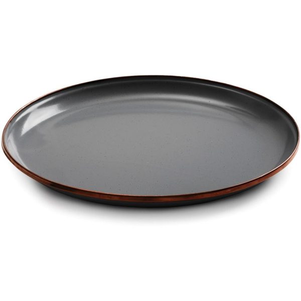 Barebones Living Enamel Plate Set - Stone Gray 11in