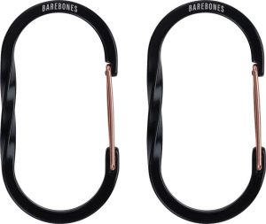 Barebones Living Medium Wiregate Carabiner Black Set of 2