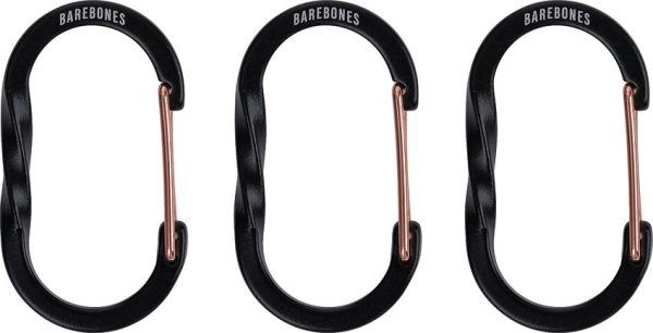 Barebones Living Small Wiregate Carabiner Black Set of 3