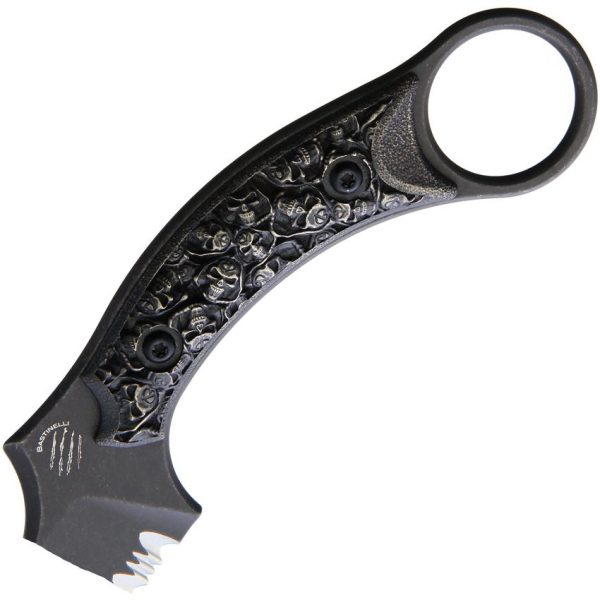 BAS206SZ_add_02.jpg Bastinelli Creations Mako Fixed Blade Bronze Skull N690 Knife