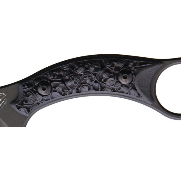 Bastinelli Creations Mako Fixed Blade N690 Bronze Skull Handle