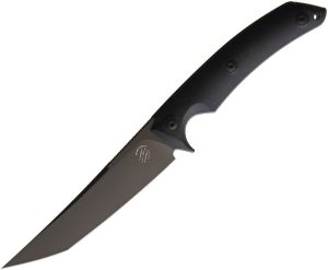 BAS207.jpg Bastinelli Creations PY Fixed Blade Knife 5" N690 Tanto Black G10