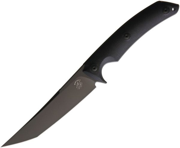 Bastinelli Creations PY Fixed Blade Knife 5" N690 Tanto Black G10