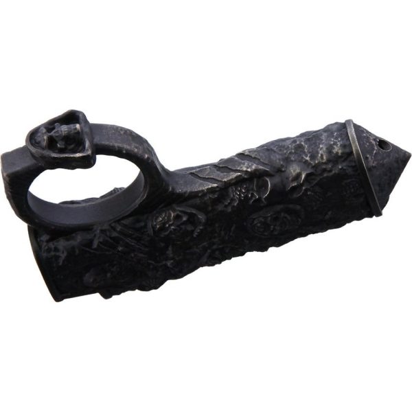 BAS228M_add_02.jpg Bastinelli Creations Maxi Lighter Case Bronze Skull Relief