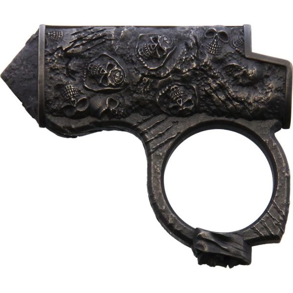 Bastinelli Creations Bronze Bic Lighter Case Skull Relief