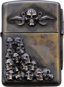 Bastinelli Creations Skulls Zippo Lighter Double - Bronze