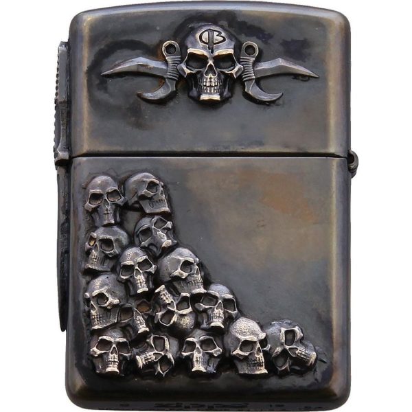 Bastinelli Creations Skulls Zippo Lighter Double - Bronze