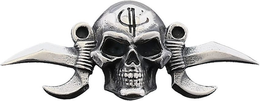Bastinelli Creations Small Reaper Menuki Silver Skull 1.13"