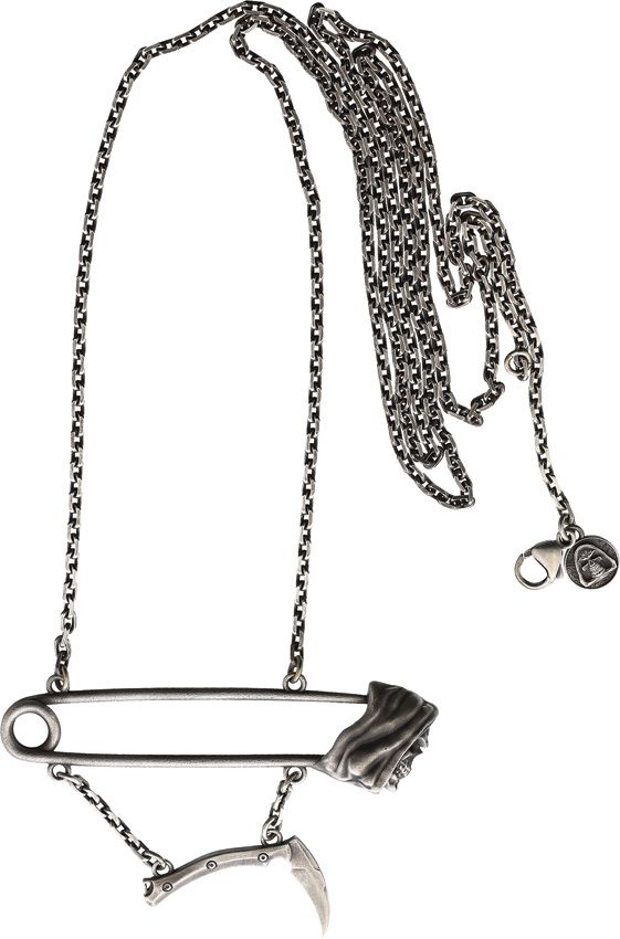 BAS245L.jpg Bastinelli Creations Silver Necklace Long - Reaper