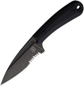 Bastinelli Creations SIN Fixed Blade N690 Serrated Black G10