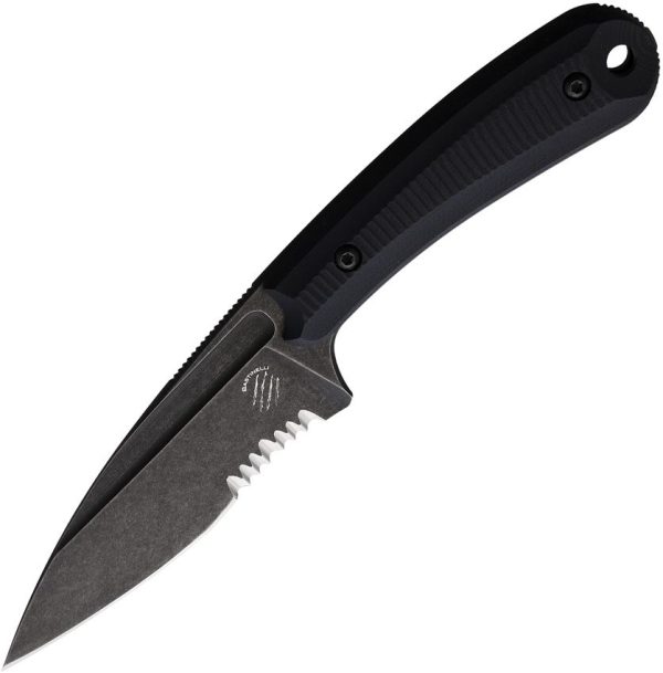 Bastinelli Creations SIN Fixed Blade N690 Serrated Black G10