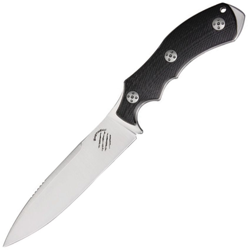 Bastinelli Creations RED Raptor Fixed Blade Knife M390 Black