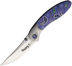 Brighten Blades Happy Linerlock Folding Knife - Purple