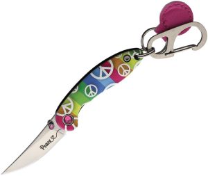 Brighten Blades Peace Keychain Framelock - Rainbow Design