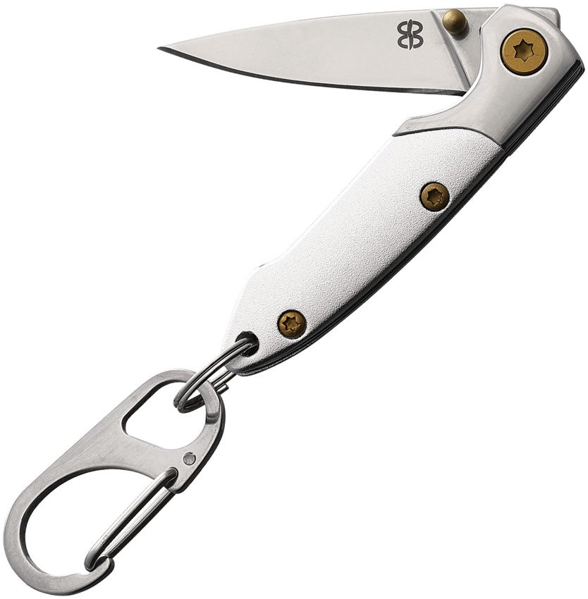 Brighten Blades Not So Heavy Metal Linerlock Folding Knife - 1.63" Satin Blade, Silver Aluminum Handle