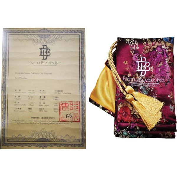 BattleBlades Koshi Sori O Kissaki Katana 1095HC Steel Sword