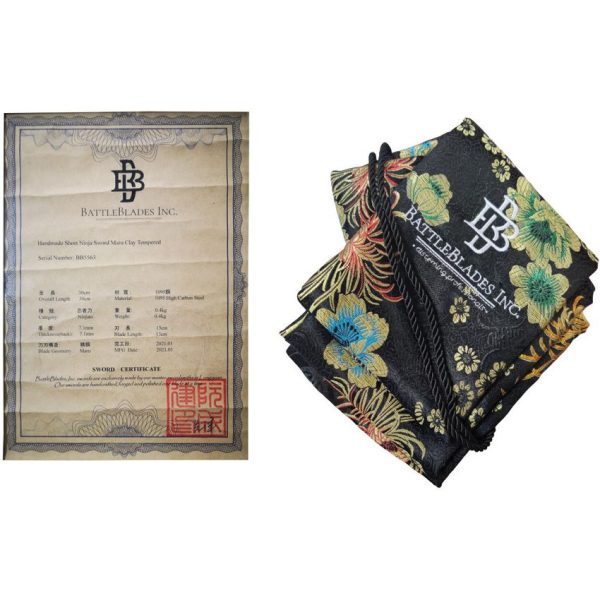 BattleBlades Shinobi Shoto Waki 1095HC Steel Fixed Blade Sword
