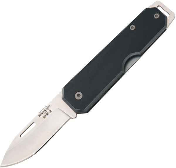 BC110BK.jpg Bear & Son Large Slip Joint Black Spear Blade