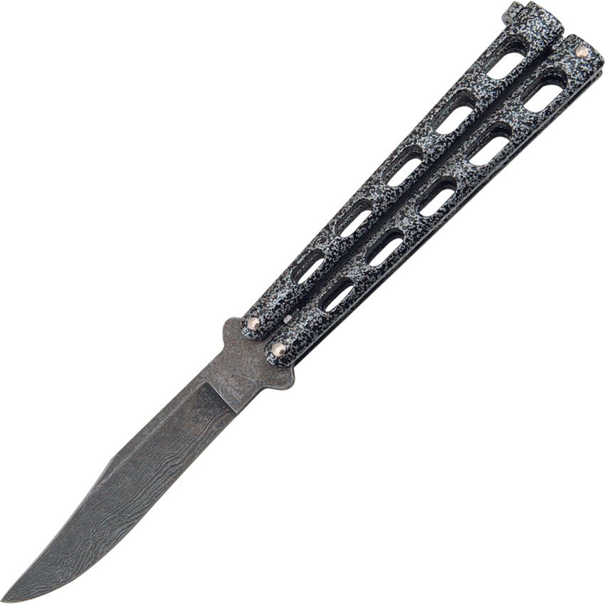 Bear & Son Butterfly Damascus Steel Folding Knife 5" Closed