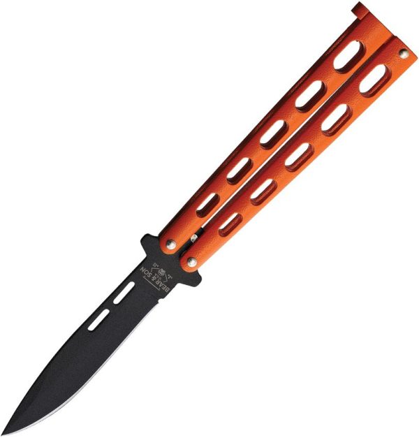 Bear & Son Butterfly Orange Folding Knife - 3.5in Blade